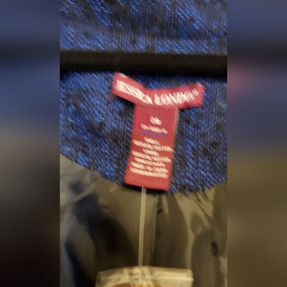 Jessica London New winter lined blazer suit jacket dark blue size 28w - Picture 6 of 6